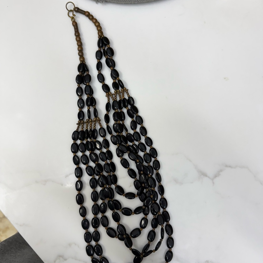 Elegant Black Beaded Necklace